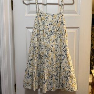 Dress Forum Cream Sundress with Blue & Yellow Floral Print